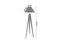 Abajur Tosel Cylindrique 40 Tecido Cilindro Preto D40 X H22 Cm