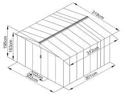 Abrigo De Jardim Em Aco Galvanizado Cinza De 9,92 M - Linus