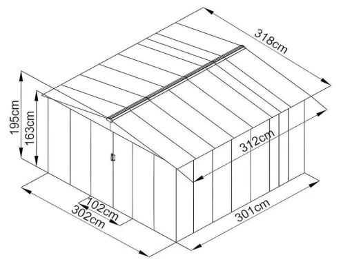 Abrigo De Jardim Em Aco Galvanizado Cinza De 9,92 M - Linus