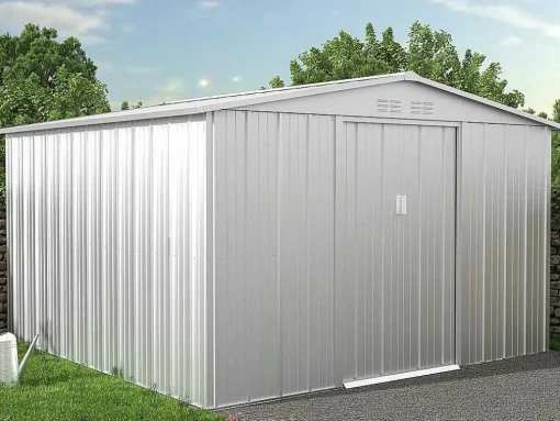 Abrigo De Jardim Em Aco Galvanizado Cinza De 9,92 M - Linus