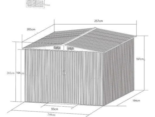 Abrigo De Jardim Em Aco Galvanizado Cinza 5,2 M - Manso