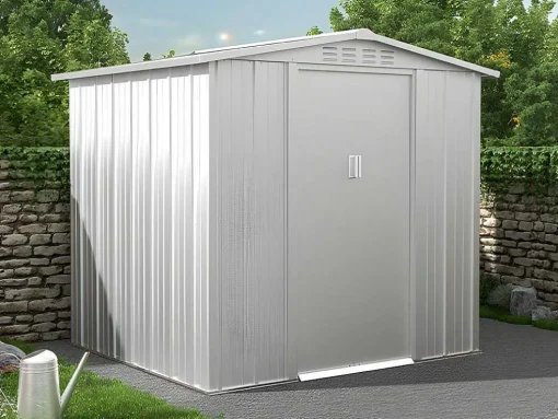 Abrigo De Jardim Em Aco Galvanizado Cinza De 3,73 M - Linus