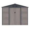 Abrigo De Jardim Metal Aco Galvanizado Efeito Madeira Cinza 7,17 M - Adelmo