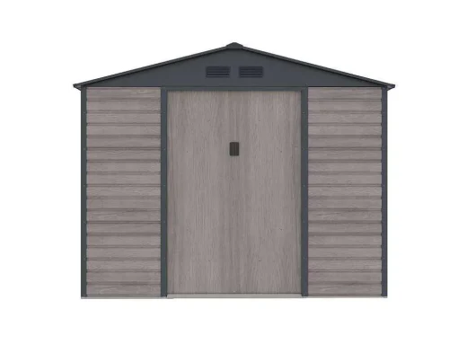Abrigo De Jardim Metal Aco Galvanizado Efeito Madeira Cinza 7,17 M - Adelmo