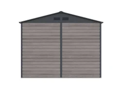 Abrigo De Jardim Metal Aco Galvanizado Efeito Madeira Cinza 7,17 M - Adelmo