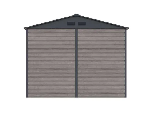 Abrigo De Jardim Metal Aco Galvanizado Efeito Madeira Cinza 7,17 M - Adelmo