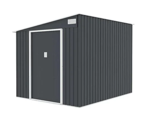 Abrigo De Jardim Metal De Encostar A Parede Em Aco Galvanizado Antracite 5,49 M - Daustin