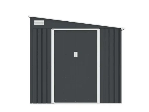 Abrigo De Jardim Metal De Encostar A Parede Em Aco Galvanizado Antracite 5,49 M - Daustin