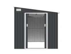 Abrigo De Jardim Metal De Encostar A Parede Em Aco Galvanizado Antracite 5,49 M - Daustin