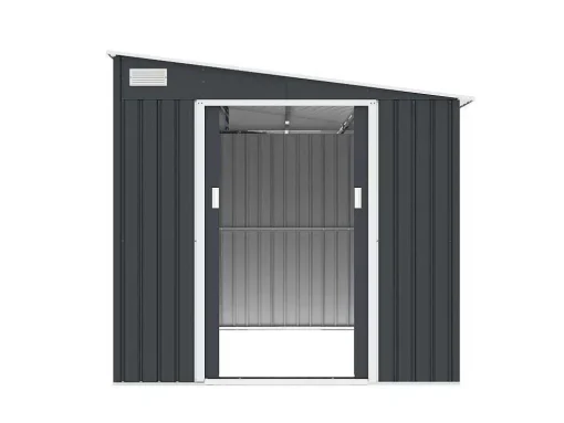 Abrigo De Jardim Metal De Encostar A Parede Em Aco Galvanizado Antracite 5,49 M - Daustin