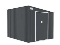 Abrigo De Jardim Metal De Encostar A Parede Em Aco Galvanizado Antracite 5,49 M - Daustin
