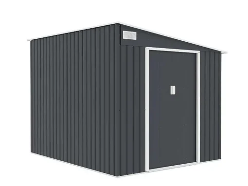 Abrigo De Jardim Metal De Encostar A Parede Em Aco Galvanizado Antracite 5,49 M - Daustin