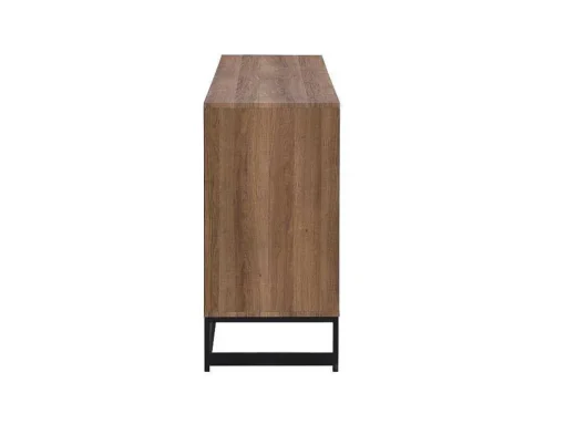 Aparador 3 Portas E 3 Gavetas Em Mdf Cor Natural E Preto - Caratana