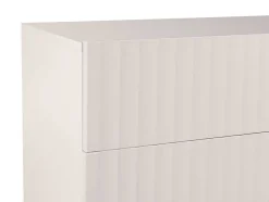 Aparador Alto Com 2 Portas E 2 Gavetas Em Mdf E Aco, Bege E Dourado - Evilana