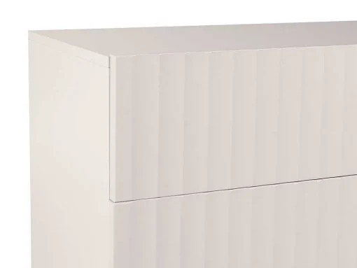 Aparador Alto Com 2 Portas E 2 Gavetas Em Mdf E Aco, Bege E Dourado - Evilana