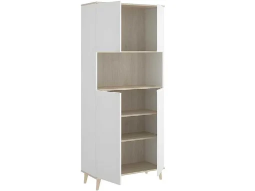 Aparador De Cozinha Com 4 Portas E 1 Nicho Cor Branco E Carvalho - Wajdi