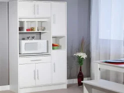 Aparador De Cozinha Mady - 5 Portas & 1 Gaveta - Branco