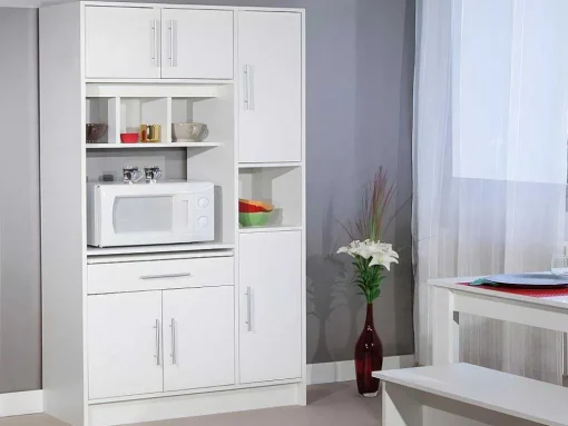Aparador De Cozinha Mady - 5 Portas & 1 Gaveta - Branco