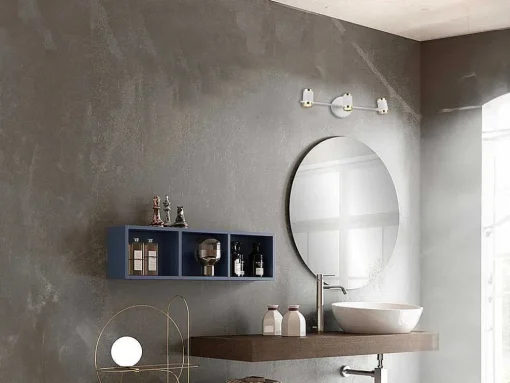 Aplique De Casa De Banho Com Leds Aluminio, 3 Focos, L45 Cm Branco E Dourado - Ashford