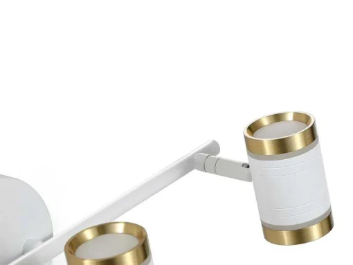 Aplique De Casa De Banho Com Leds Aluminio, 3 Focos, L45 Cm Branco E Dourado - Ashford
