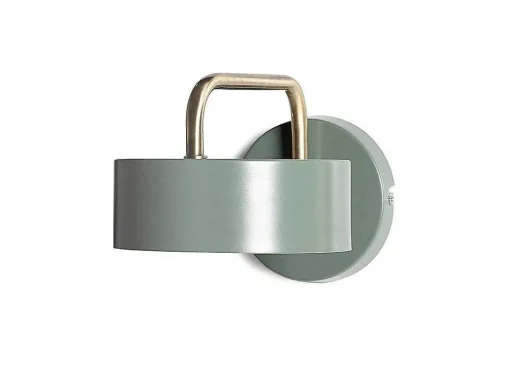 Aplique De Parede Estilo Vintage Otilie - Metal - 24 X 16 X 14,5 Cm - Verde Azeitona E Dourado