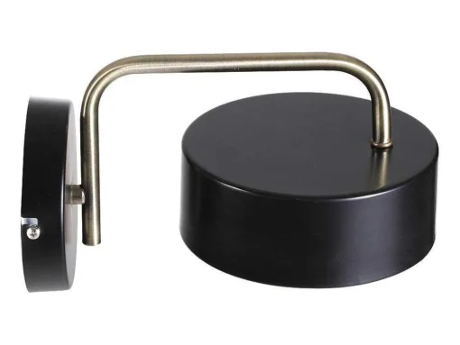 Aplique De Parede Estilo Vintage Em Metal C24 X A14,5 Cm Preto E Dourado - Otilie