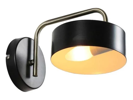Aplique De Parede Estilo Vintage Em Metal C24 X A14,5 Cm Preto E Dourado - Otilie