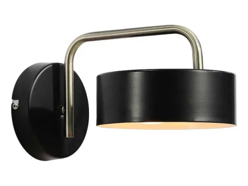 Aplique De Parede Estilo Vintage Em Metal C24 X A14,5 Cm Preto E Dourado - Otilie