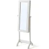 Armário De Joias Espelho Psiche Berenice - Mdf E Madeira De Pinho - 120X39X30 Cm - Branco
