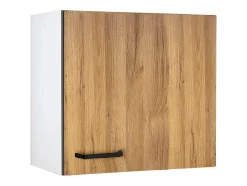 Armários De Cozinha, 1 Móvel Baixo E 1 Móvel Alto, 2 Portas E 1 Gaveta Cor Natural E Preto - Trattoria