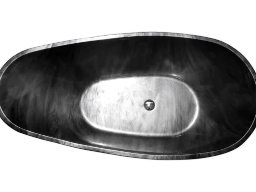 Banheira Autonoma Marbela - 190 L - 180*85*58Cm - Efeito Marmore - Preta