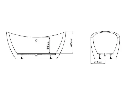 Banheira Clássica Design Alda - 1 Péssoa - 83X170X77Cm - 180 L