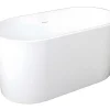 Banheira Clássica Oval De 180 L Dimensoes 130 X 71 X 58 Cm Cor Branco Em Acrilico - Apogon