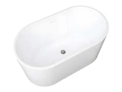 Banheira Clássica Oval De 180 L Dimensoes 130 X 71 X 58 Cm Cor Branco Em Acrilico - Apogon