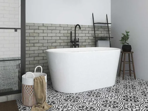 Banheira Clássica Oval De 180 L Dimensoes 130 X 71 X 58 Cm Cor Branco Em Acrilico - Apogon