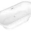 Banheira Clássica Oval Estilo Retro De 180 L, Dimensoes 150 X 74 X 63 Cm Cor Branco Em Acrilico - Pelmato
