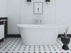 Banheira Clássica Oval Estilo Retro De 180 L, Dimensoes 150 X 74 X 63 Cm Cor Branco Em Acrilico - Pelmato