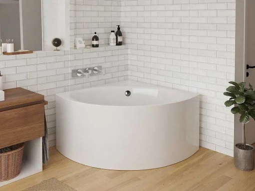 Banheira De Canto 198 L 120 X 120 X 63 Cm Branco Acrilico - Cobitis