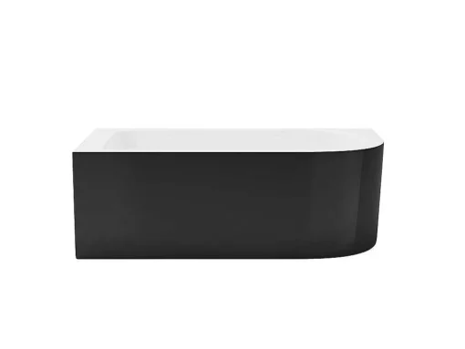 Banheira De Canto 240 L, 170 X 75 X 58 Cm Preta, Canto Esquerdo - Anika