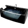 Banheira De Hidromassagem De Vidro Com Leds Dyona - 1 Péssoa - 260L - 170X85X58 Cm - Preto