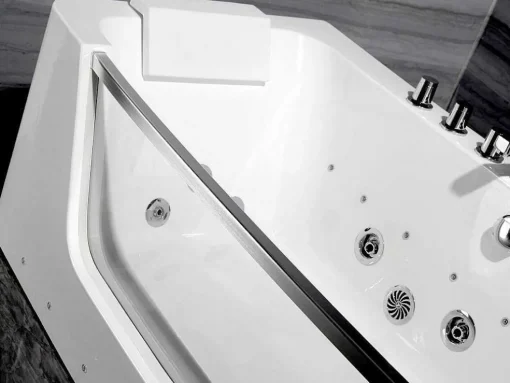 Banheira De Hidromassagem De Vidro Com Leds Dyona - 1 Péssoa - 260L - 170X85X58 Cm - Branco