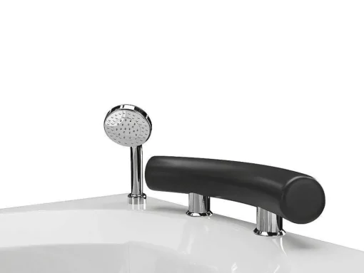 Banheira De Hidromassagem Assimetrica Branca Com Nichos, 1 Lugar, 150X100 Cm, Canto Direito - Luana
