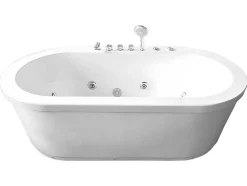 Banheira De Hidromassagem Exenta Branca 185 X 95 Cm 10 Jatos - Berry