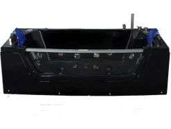 Banheira De Hidromassagem Preta 180 X 90 Cm Vidro Frontal 14 Jatos - Cherry