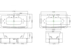 Banheira De Hidromassagem De Vidro Com Leds Dyona - 1 Péssoa - 260L - 170X85X58 Cm - Branco