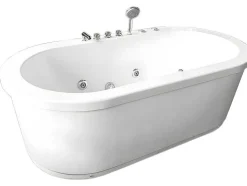Banheira De Hidromassagem Exenta Branca 185 X 95 Cm 10 Jatos - Berry