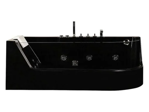 Banheira De Hidromassagem Envidracada Aria Preta - 1 Lugar - 263L - 80*170*57 Cm