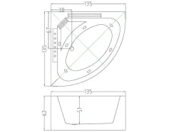 Banheira De Hidromassagem Branca 135 X 135 Cm 6 Jatos - Sage