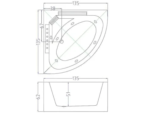 Banheira De Hidromassagem Branca 135 X 135 Cm 6 Jatos - Sage
