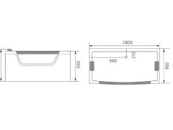 Banheira De Hidromassagem Preta 180 X 90 Cm Vidro Frontal 14 Jatos - Cherry